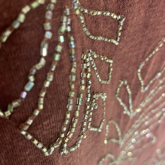 Anthropologie Beaded Rusty Brown A-Line Tank . NEW w/out tags . Never worn . - Picture 5 of 7